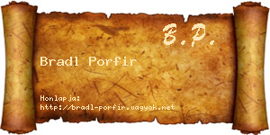 Bradl Porfir névjegykártya